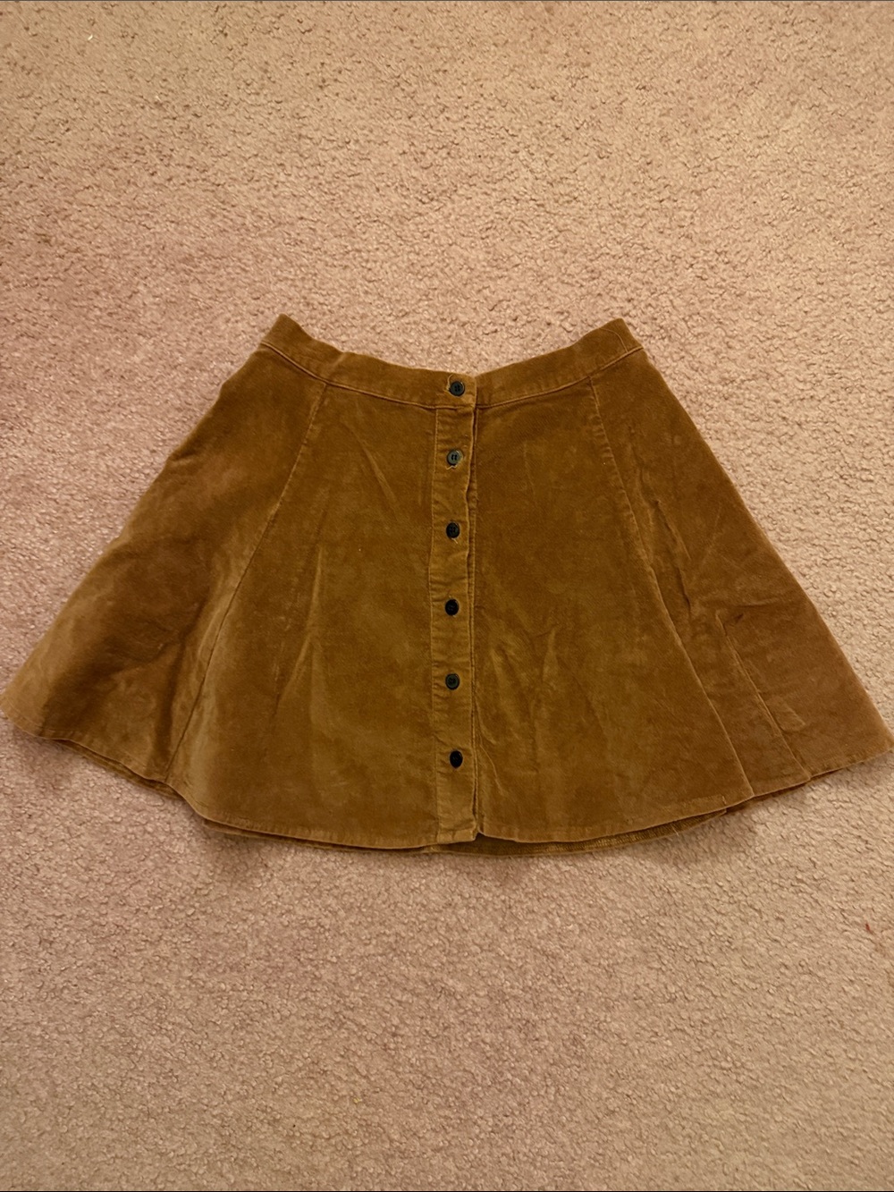Brandy Melville corduroy Button-Front A-Line Skirt in Brown